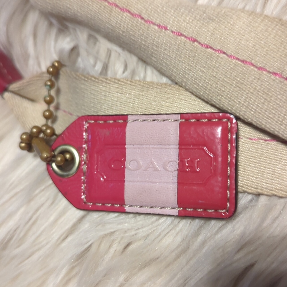 Coach Signature Canvas Tote Bag - Pink and Tan - Picture 7 of 16